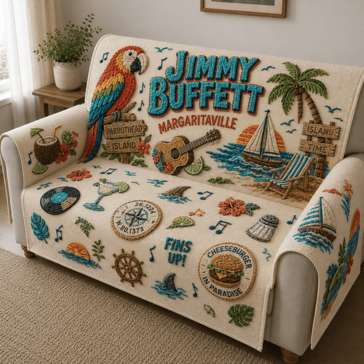 JBT Tufted Sofa Cover & Pillow Set DNBN
