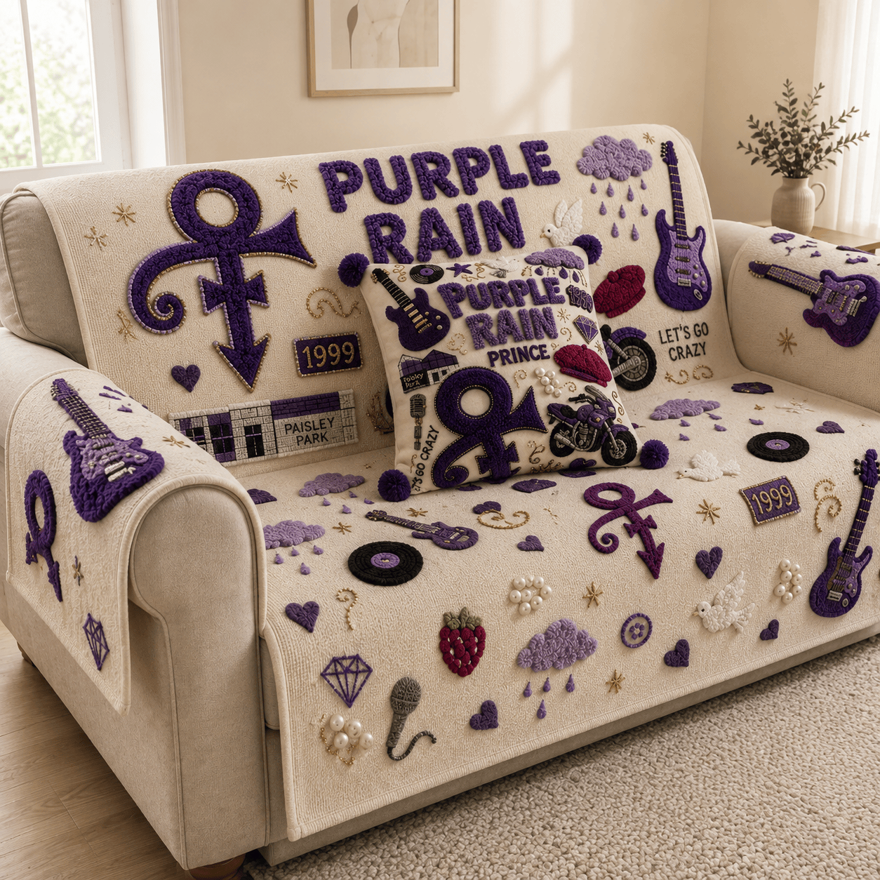 PRCE Tufted Sofa Cover & Pillow Set DNBN