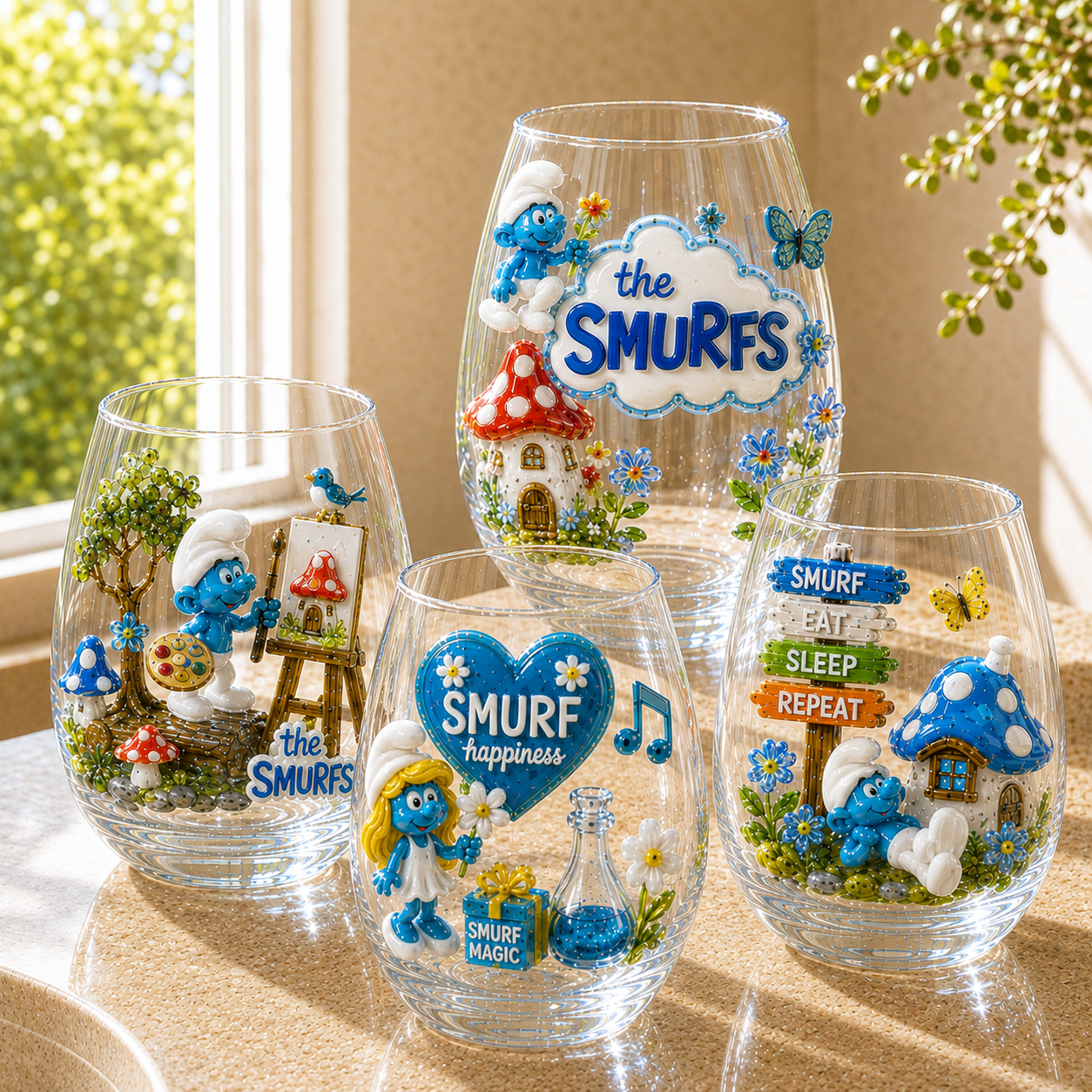 Premium TSM Stemless Wine Glass Set TMH