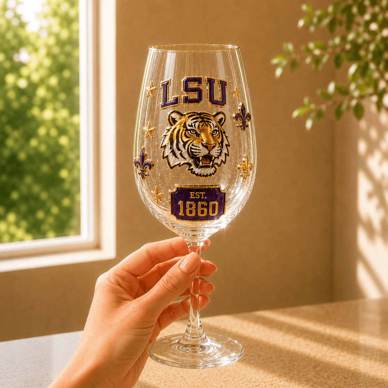 Premium LSU Wine Glass Cup NHVH